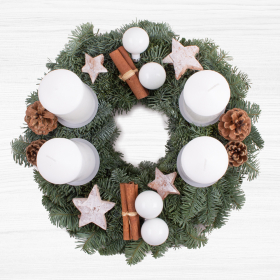 Adventskranz Schneeweiß (35cm)