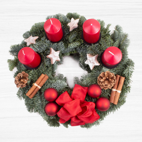 Adventskranz Rosenrot (35cm)