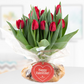 Bulb Bouquet Happy Valentine Rot - Tulpenstrauß mit Zwiebeln