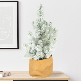 Mini Fichte mit Schnee + gratis Jutesack | +/- 60 cm | ø 17 cm | Picea
