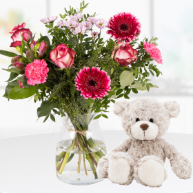 Blumenstrauß Carlotta + Nici Teddy "Finni"
