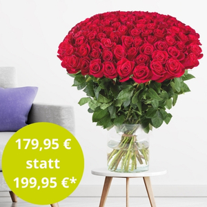 100 Rosen - Premium-Rosen Red Naomi (60cm)