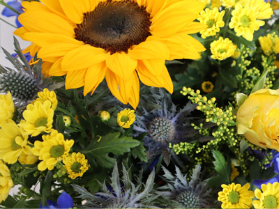 Blumenstrauß mit Disteln