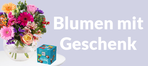 Blumen mit Geschenk